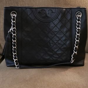 Tory Burch Fleming distressed leather tote